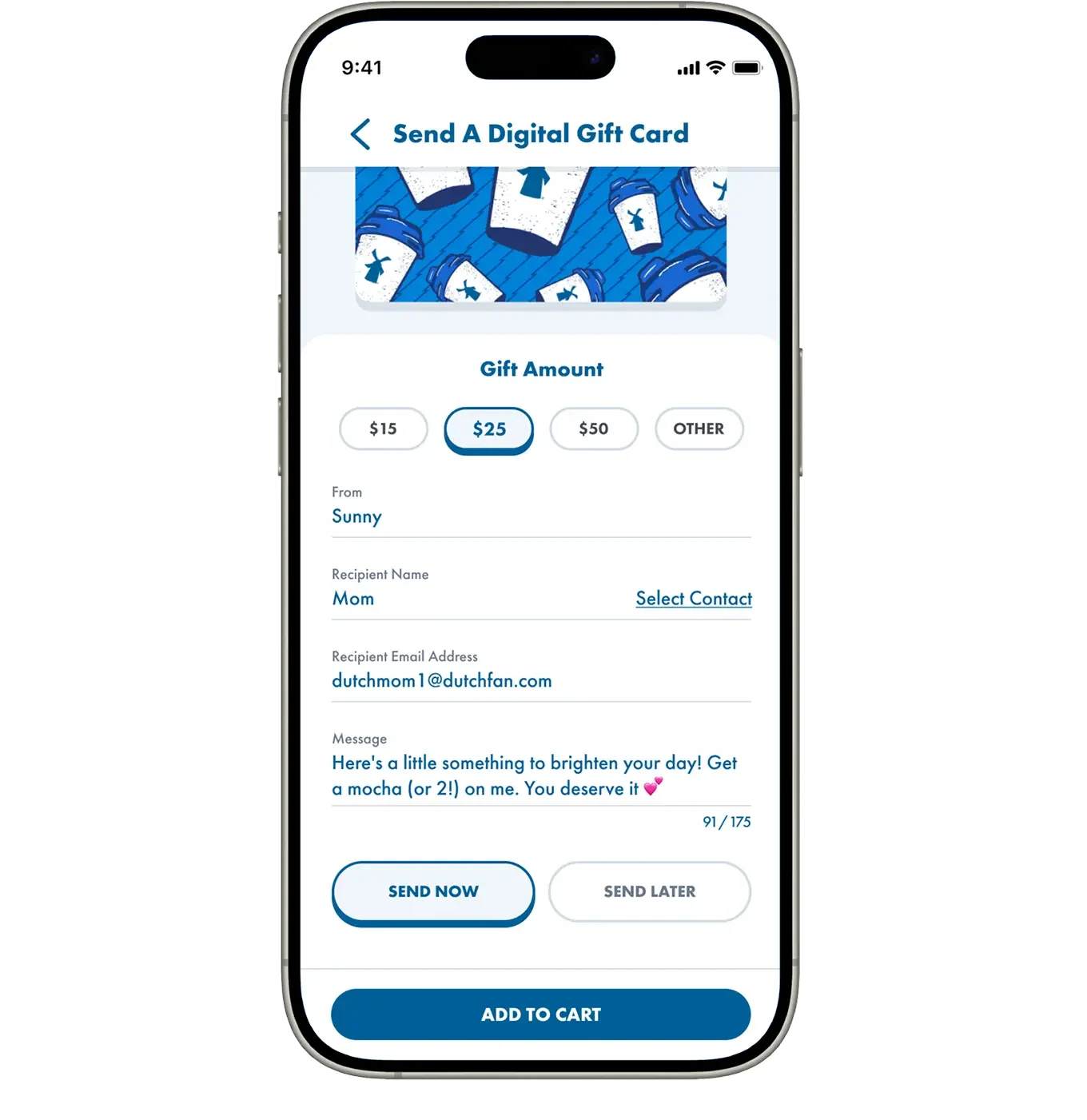 add your details in the app