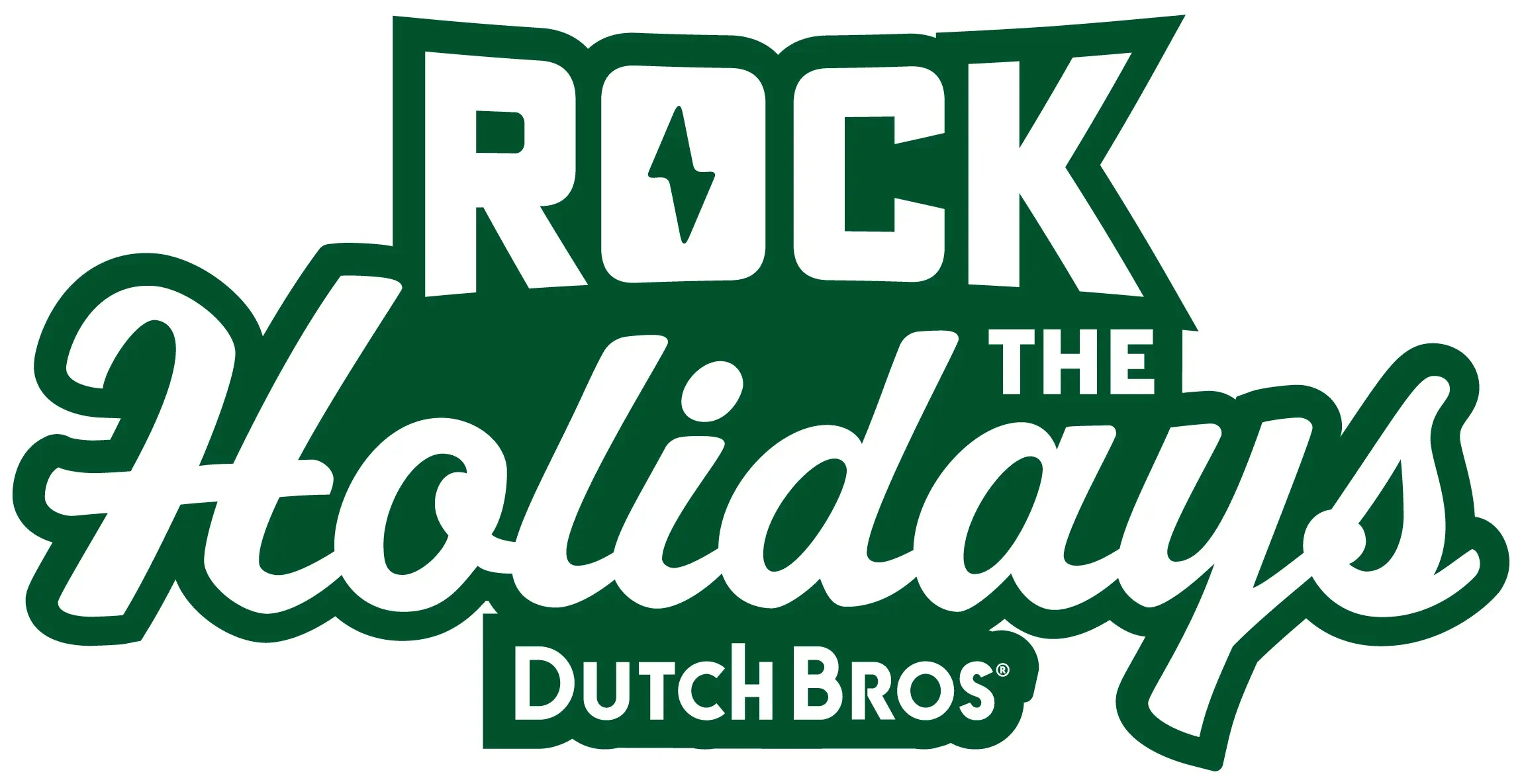 rock the holidays with dutch bros logo