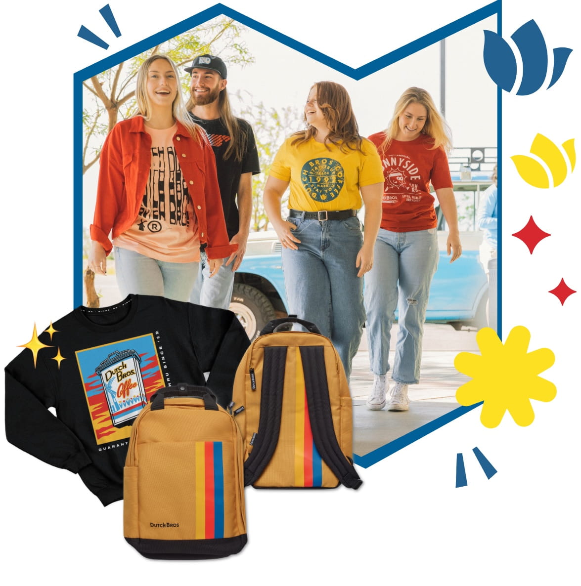 group of influencers wearing dutch bros merch