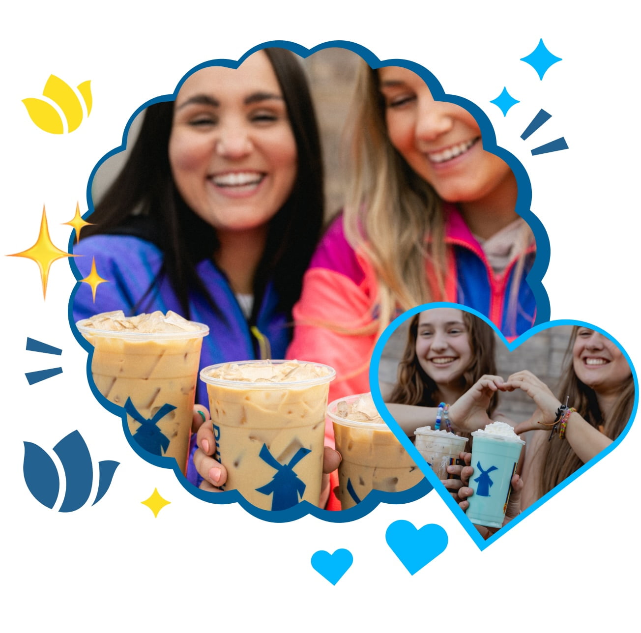 group of influencers cheersing drinks