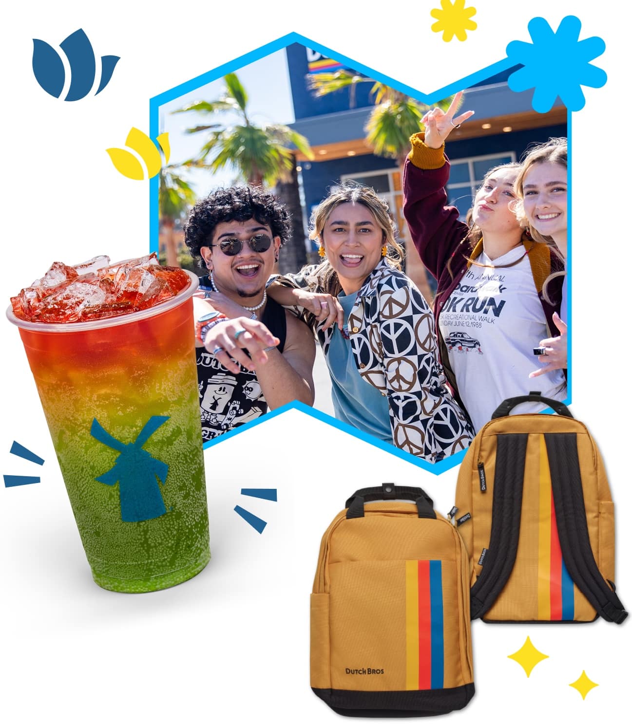 collage of broistas, drinks and merch