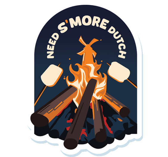 campfire sticker with roasting marshmellows