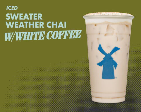 Dutch Bros sweater weather chai with white coffee 