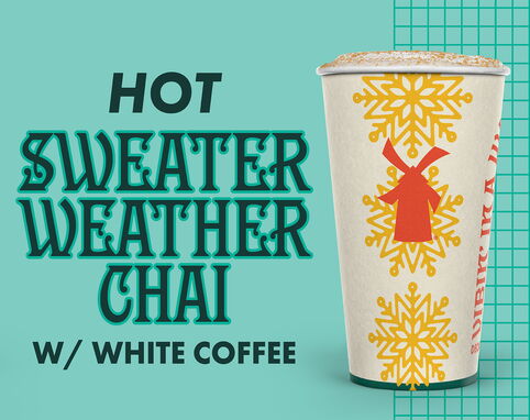 Dutch Bros Holiday Drinks hot sweater weather chai with white coffee 