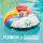 fun boy dutch bros collab, a round floatie in a pool holding a drink 