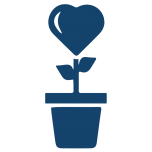 Flower Pot Icon with heart