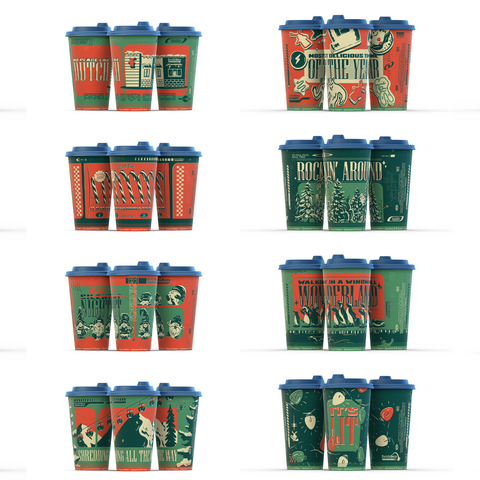 a picture of all the DB holiday cups