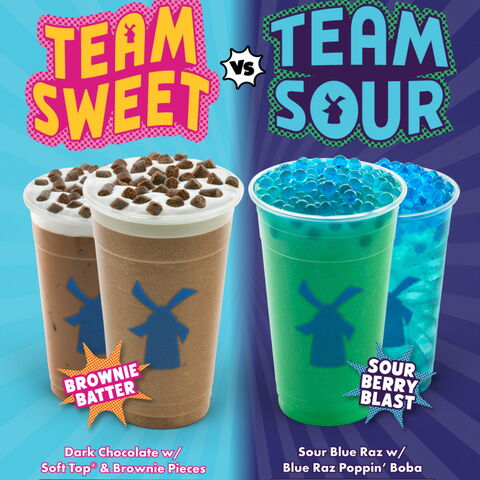 team sweet vs team sour drinks, brownie batter vs sour berry blast