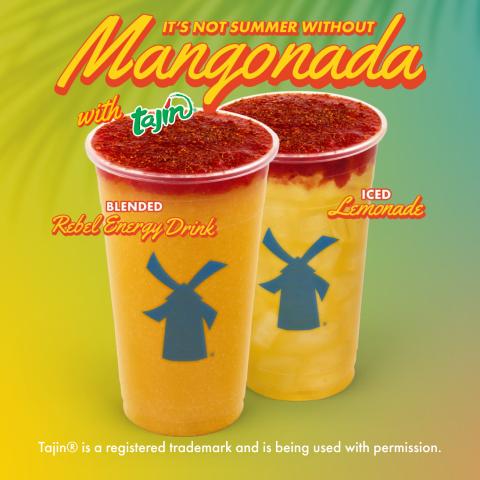 its not summer without mangonada with tajin, iced lemonade and rebel