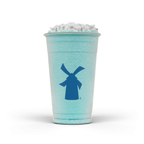 A delicious Dutch Bros blended drink with whipped topping
