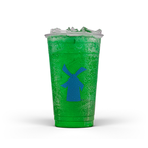 A large green iced Rebel energy drink from Dutch Bros