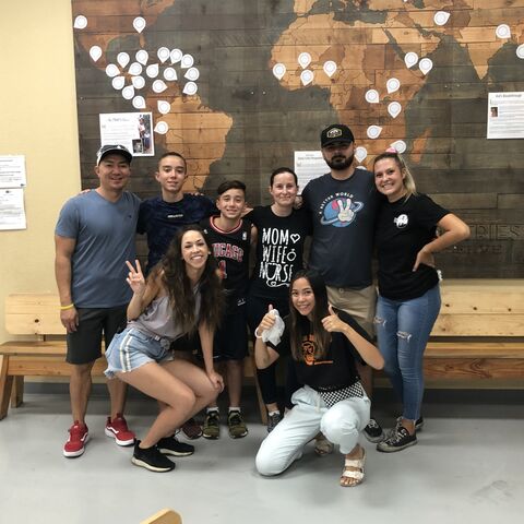 A group of people pose for a picture 
