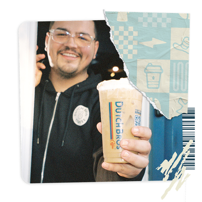 Dutch Bros Broista Handing you an ice cold drink